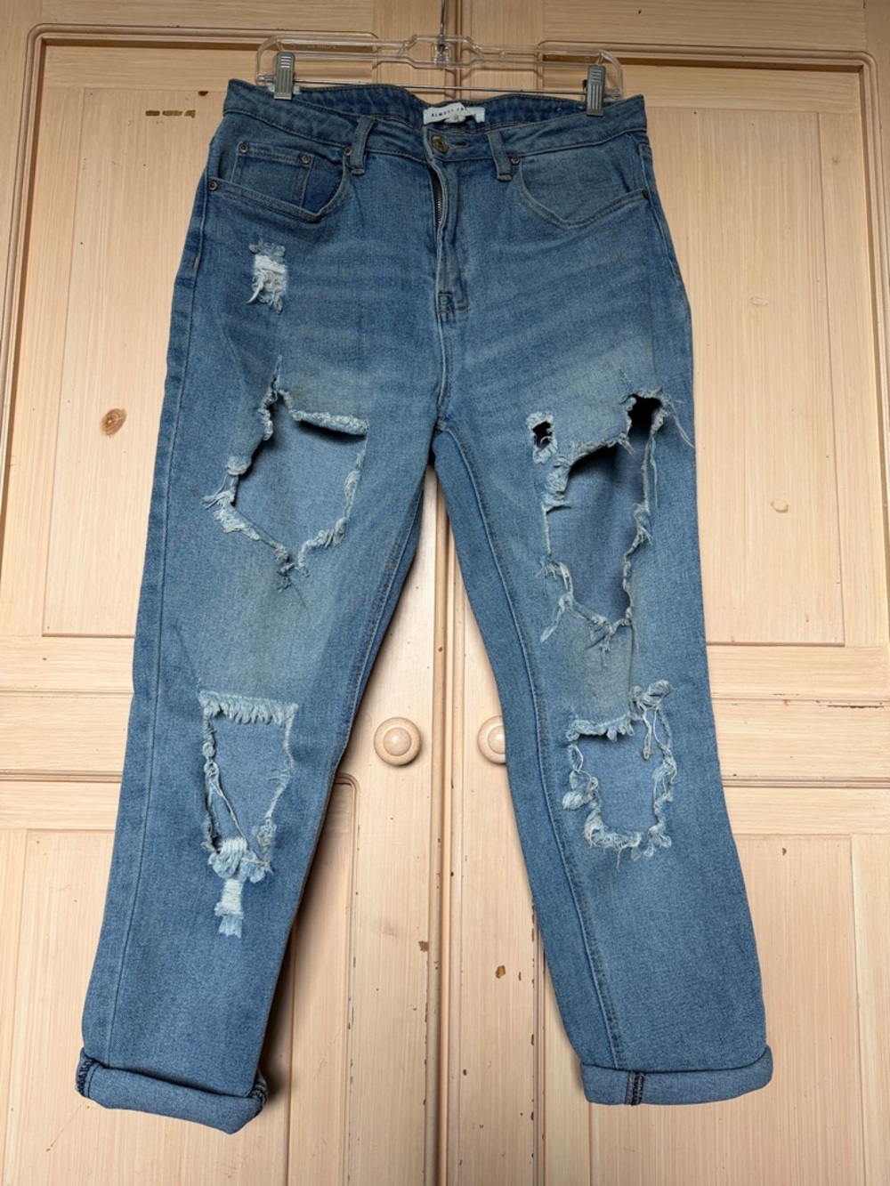 Almost Famous Medium Blue Ripped Boyfriend Jeans